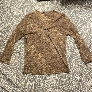 Leopard print mesh like top